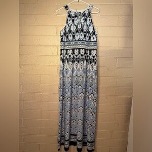 London Times Navy and White Floral Dress